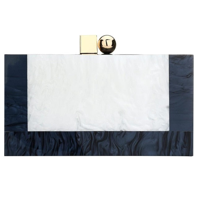 YYW Marbling white Acrylic Purse Box Clutch Luxury Handbags Women Bgas Designer Messenger Beach Travel Summer Acrylic Hand Bags
