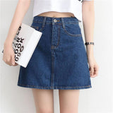Lucyever Fashion Korean Summer Women Denim Skirt High Waist Black Mini Skirts Package Hip Blue Jeans Harajuku Plus Size Cotton