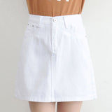 Lucyever Fashion Korean Summer Women Denim Skirt High Waist Black Mini Skirts Package Hip Blue Jeans Harajuku Plus Size Cotton
