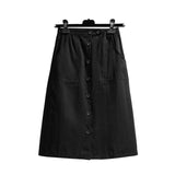 Fashion A-Line Single-Breasted Skirt 2019 Women Summer Skirts Casual High Waist Skirts