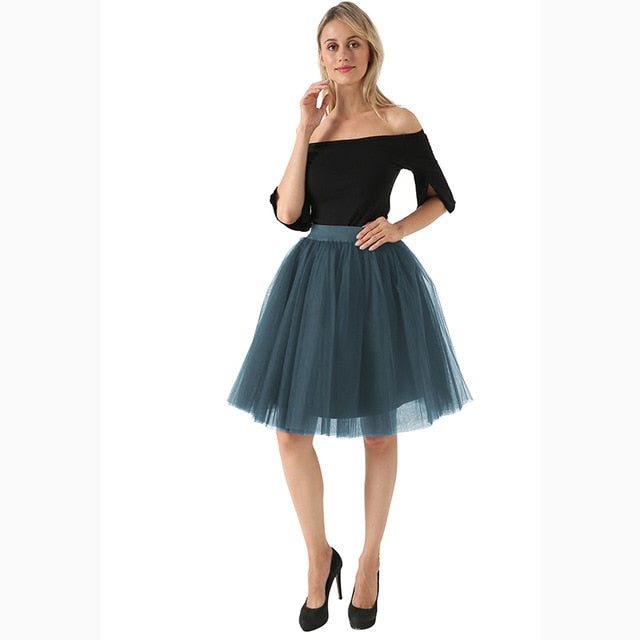 Puffy New Arrival 5 Layer Fashion Women Tulle Skirt Tutu Wedding Bridal Bridesmaid 2019 Overskirt Petticoat Lolita Saia