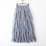 TIGENA Fashion Tutu Tulle Skirt Women Long Maxi Skirt 2019 Korean Cute Pink High Waist Pleated Skirt Female tiulowa spodnica