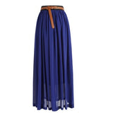 New Brand Fashion Designer Sexy Style Skirt  Women Sexy Chiffon Candy Color Long Skirt High Quality  Nice designs Hot selling