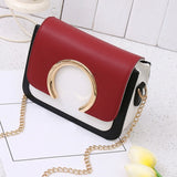 hot women's fashion ring decoration patchwork crossbody shoulder bags 2018 new design ladies women's purses and hand bags