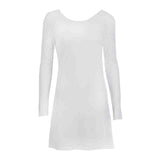 Fashion Women Ladies Summer Sexy Slim Long Sleeve Backless Bodycon Cocktail Party Short Mini Dress