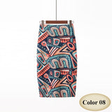 Fashion Spring Summer Style Pencil Skirt Women High Waist Green Skirts Vintage Elegant Bodycon Floral Print Midi Skirt FICUSRONG