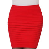 Cheapest Free Shipping New Fashion 2019 Summer Women Skirt High Waist Candy Color Plus Size Elastic Pleated Sexy Short Skirt