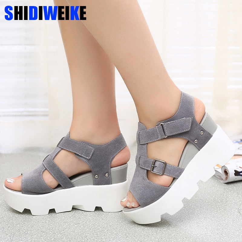 2019 Summer Sandals Shoes Women High Heel Casual Shoes footwear flip flops Open Toe Platform Gladiator Sandals Women Shoes m693