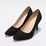 Big Size Women's Shoe 9cm MOC 2 High Heels Pumps Party Shoes For Women Canvas Wedding Shoes chaussure femme