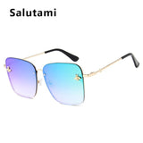 Retro Square Bee Sunglasses Women Brand Designer Metal Frame Oversized Sun Glasses Fashion Men Gradient Shades Oculos UV400