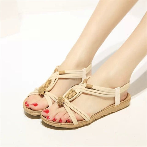 Women Sandals 2019 Summer Shoes Bohemia Women Shoes New Fashion Beach Sandals Solid Women Flip Flops Casual Flat Sandalias Mujer
