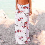 Womail Women Skirt Summer Fashion  Ladies Beach Floral Prints Skirt Low Waist Long Skirt Daily Casual 2019 dropship f10
