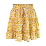 Womail Skirt Women Summer 2019 New Fashion Bohe High Waist Ruffled Floral Print Beach Short Skirt  NEW 2019 M27