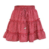 Womail Skirt Women Summer 2019 New Fashion Bohe High Waist Ruffled Floral Print Beach Short Skirt  NEW 2019 M27