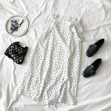 2019 New Women High Waist Polka Dots Skirt Elegant Midi Long Skirts Wrap Dots Chiffon Skirt Korean Fashion