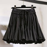 Surmiitro White Black Chiffon Summer Shorts Skirt Women 2019 Fashion Korean High Waist Tutu Pleated Mini Sun School Skirt Female