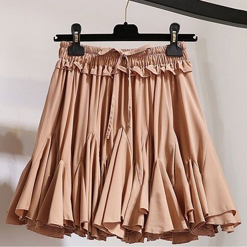 Surmiitro White Black Chiffon Summer Shorts Skirt Women 2019 Fashion Korean High Waist Tutu Pleated Mini Sun School Skirt Female