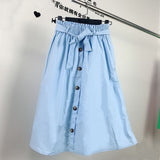 2019 summer Autumn fashion casual waistband 5 colors plus size Korean midi skirt elegant high waist pleated long women skirts