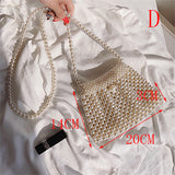 Hand-woven Pearl Women's Bags Beaded Women Handbag Designer Shoulder Crossbody Bag Phone Bag Ladies Hand Bags Purse Clutch 2019