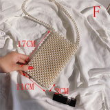 Hand-woven Pearl Women's Bags Beaded Women Handbag Designer Shoulder Crossbody Bag Phone Bag Ladies Hand Bags Purse Clutch 2019