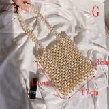 Hand-woven Pearl Women's Bags Beaded Women Handbag Designer Shoulder Crossbody Bag Phone Bag Ladies Hand Bags Purse Clutch 2019
