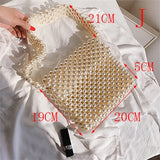 Hand-woven Pearl Women's Bags Beaded Women Handbag Designer Shoulder Crossbody Bag Phone Bag Ladies Hand Bags Purse Clutch 2019