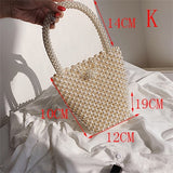 Hand-woven Pearl Women's Bags Beaded Women Handbag Designer Shoulder Crossbody Bag Phone Bag Ladies Hand Bags Purse Clutch 2019