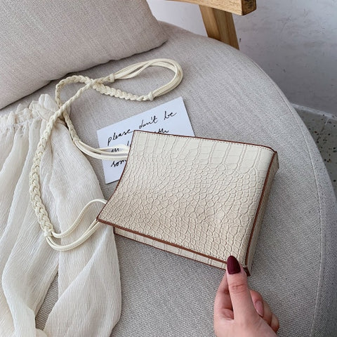 Stone Pattern Saddle Bag For Women 2019 Chain Small Pu Leather Shoulder Messenger Bags Lady Travel Purses and Handbags Hand Bag