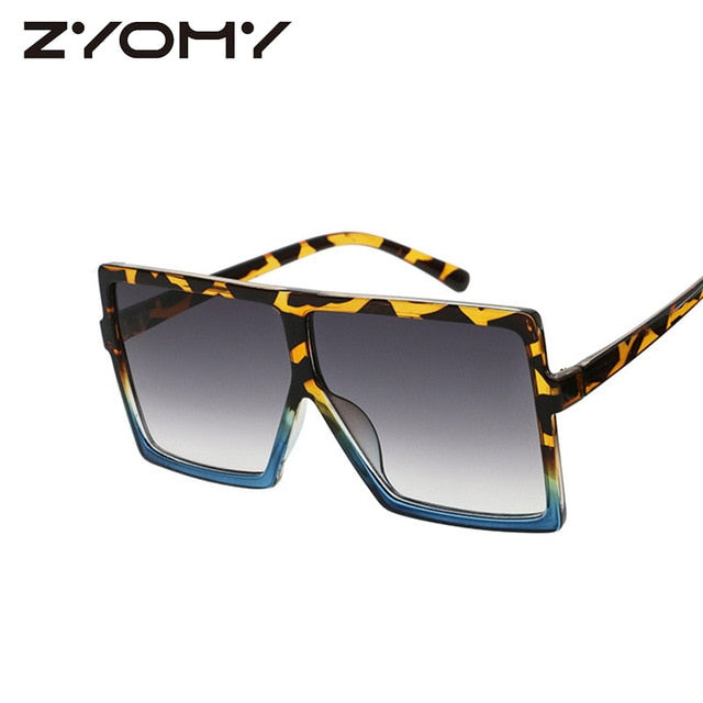 Big Frame Gradient Shades Oversized Sunglasses  Square Brand Designer Vintage Women Fashion Sun Glasses Oculos De Sol UV400